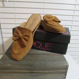 Cognac Suede Mules - Size 7